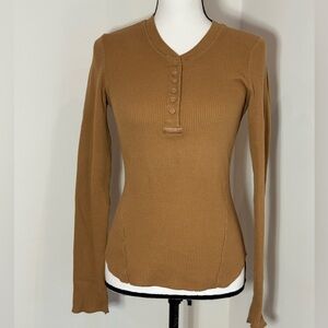 SKIMS Camel Long Sleeve Ribbed Top
